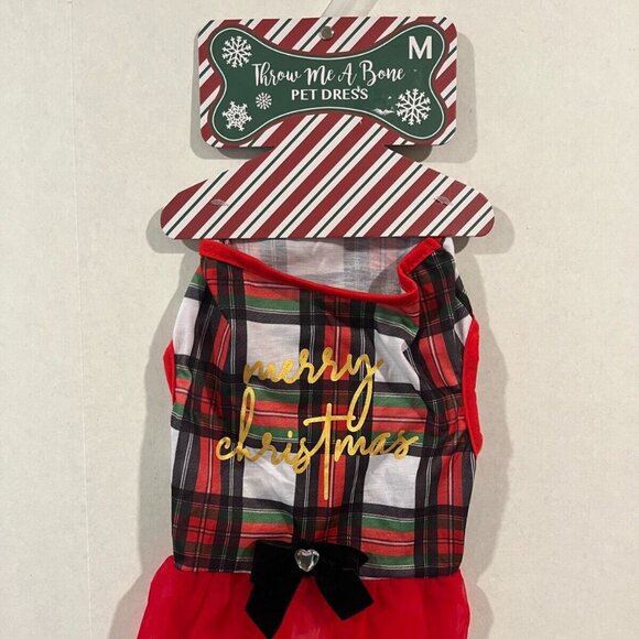 Pet Dress Size Medium 13-15" Size, Throw Me A Bone, Christmas Theme, NEW - Picture 1 of 5